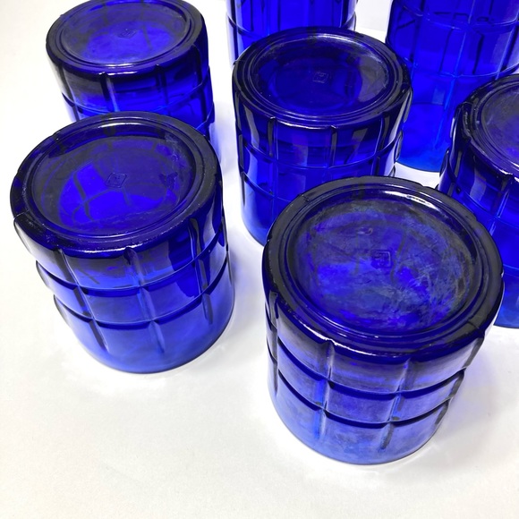 Vintage Cobalt Blue Anchor Hocking Tumbler and Rocks Cocktail Glass Set - Picture 9 of 9